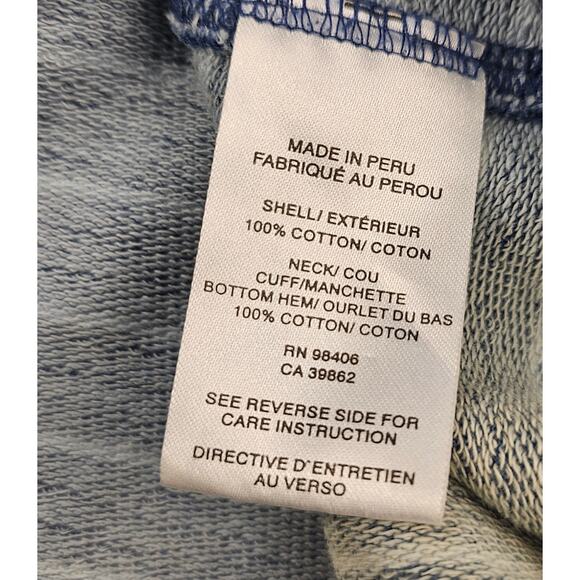 Theory size P blue chambray striped vintage fade slub sweater EUC Warm PETITE - Picture 5 of 8